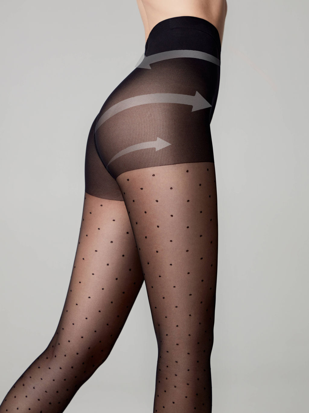 Колготки фантазийные CONTE DOTS SLIM Колготки в точку с утягивающими шортиками nero