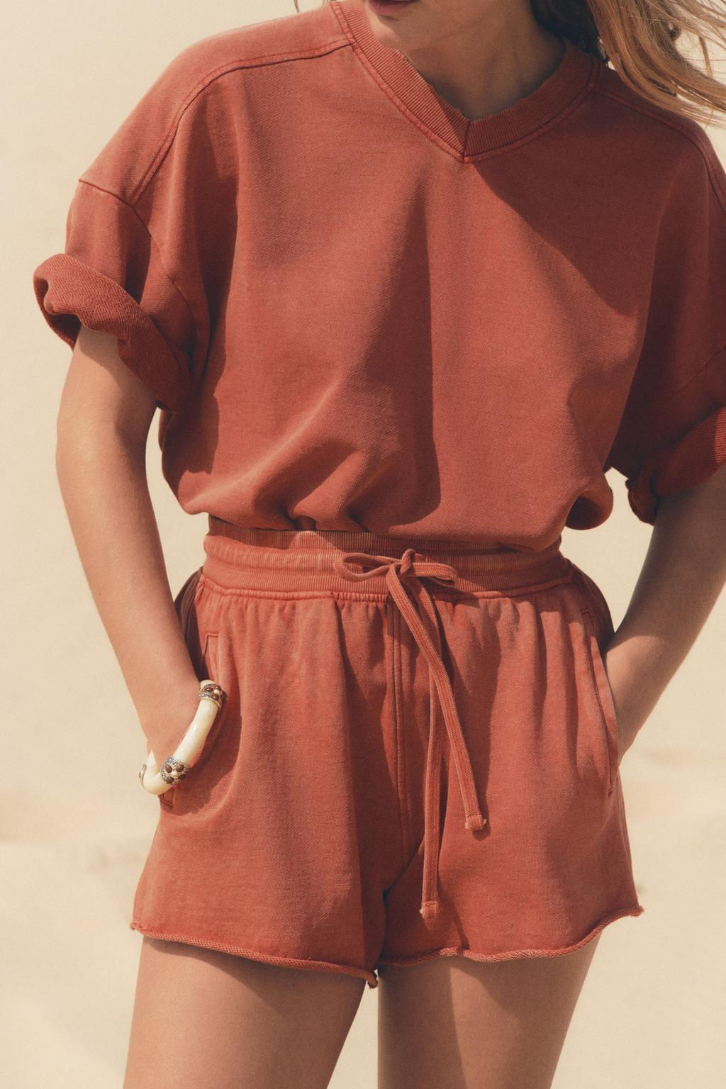 FADED-EFFECT FLEECE SHORTS - Zara фото 29