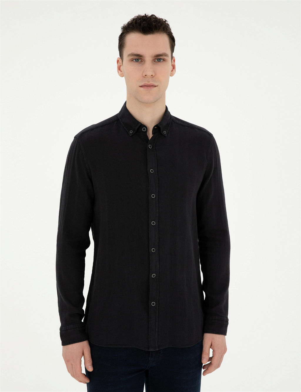 Siyah Regular Fit Uzun Kollu G_mlek - Pierre cardin фото 3