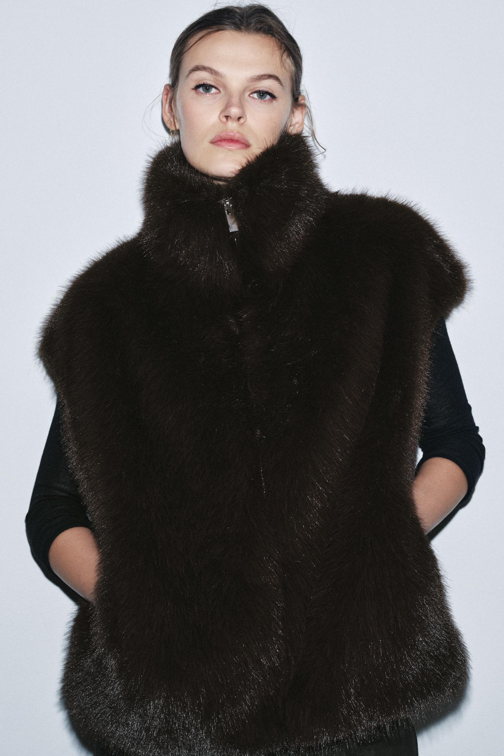 ZW COLLECTION FAUX FUR WAISTCOAT - Zara фото 4