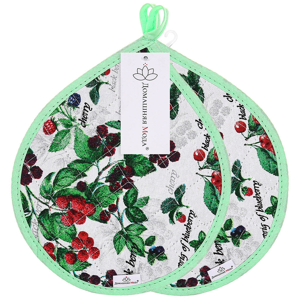 Ягодное ассорти Кухонный комплект: прихватка 20х25см Капелька - 2шт, хлопок Премиум 191г/м2 - хлопок 100%, наполнитель - ватин 280гр/м2, Домашняя мода (Россия)  фото 3