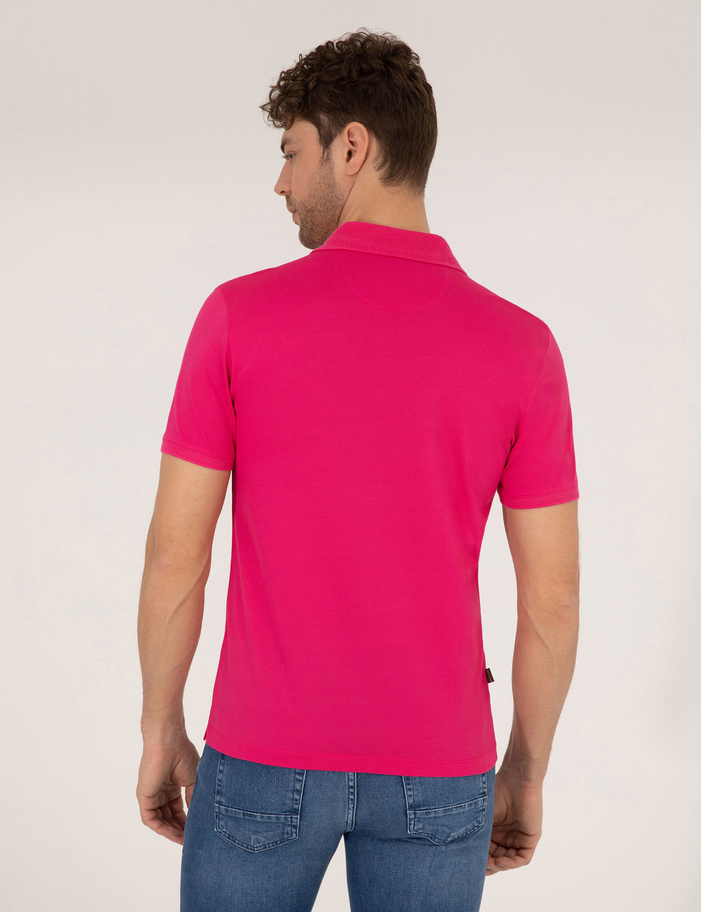 Pembe Slim Fit Polo Yaka Merserize Ti__rt