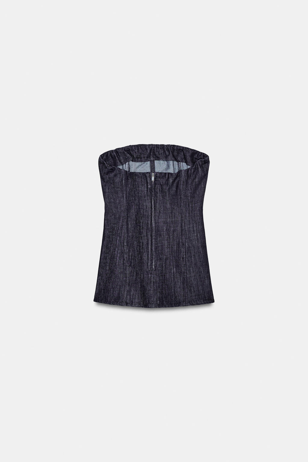 DENIM-EFFECT BUSTIER TOP - Zara фото 6