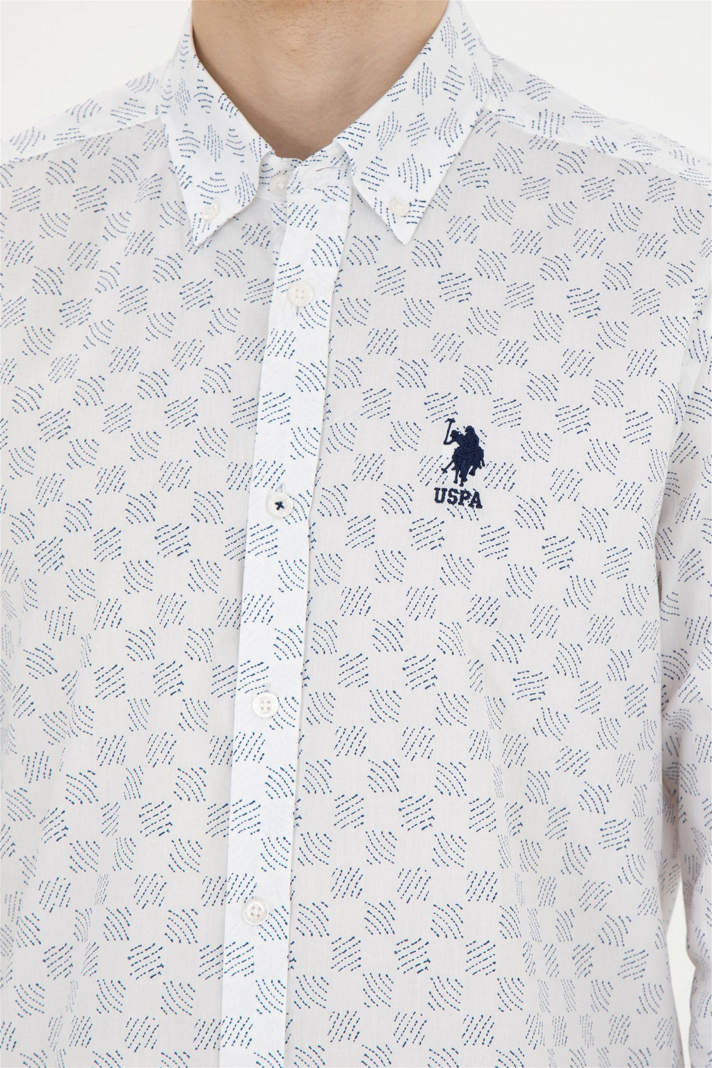 Мужская темно-синяя рубашка с длинным рукавом - U.s. polo assn фото 7