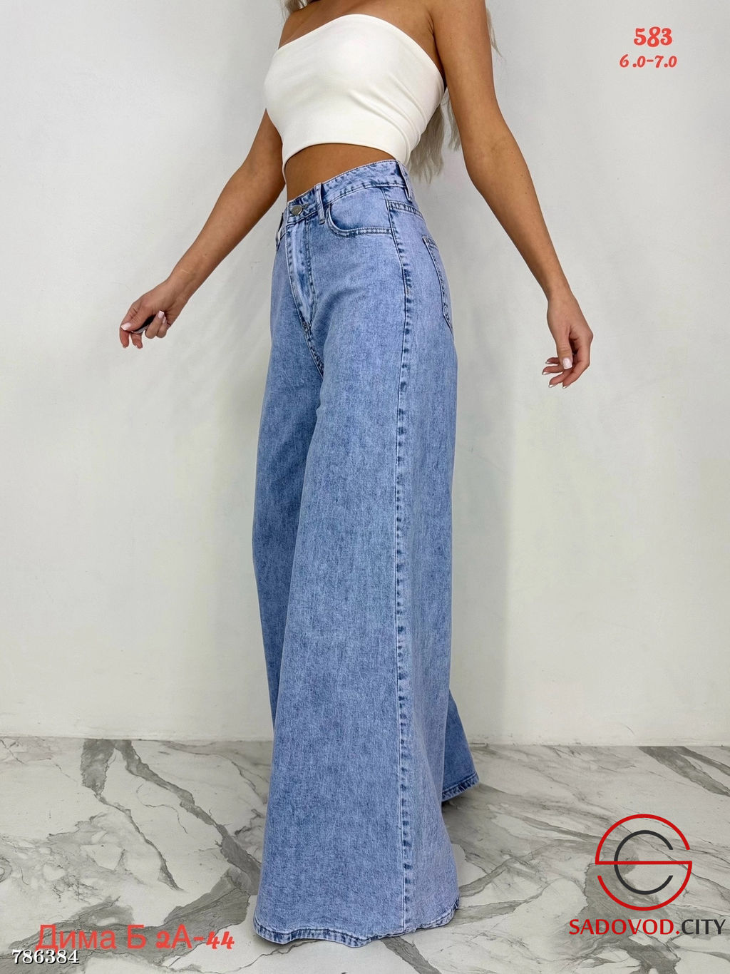 Женские базовые широкие джинсы - Bruno фото 2