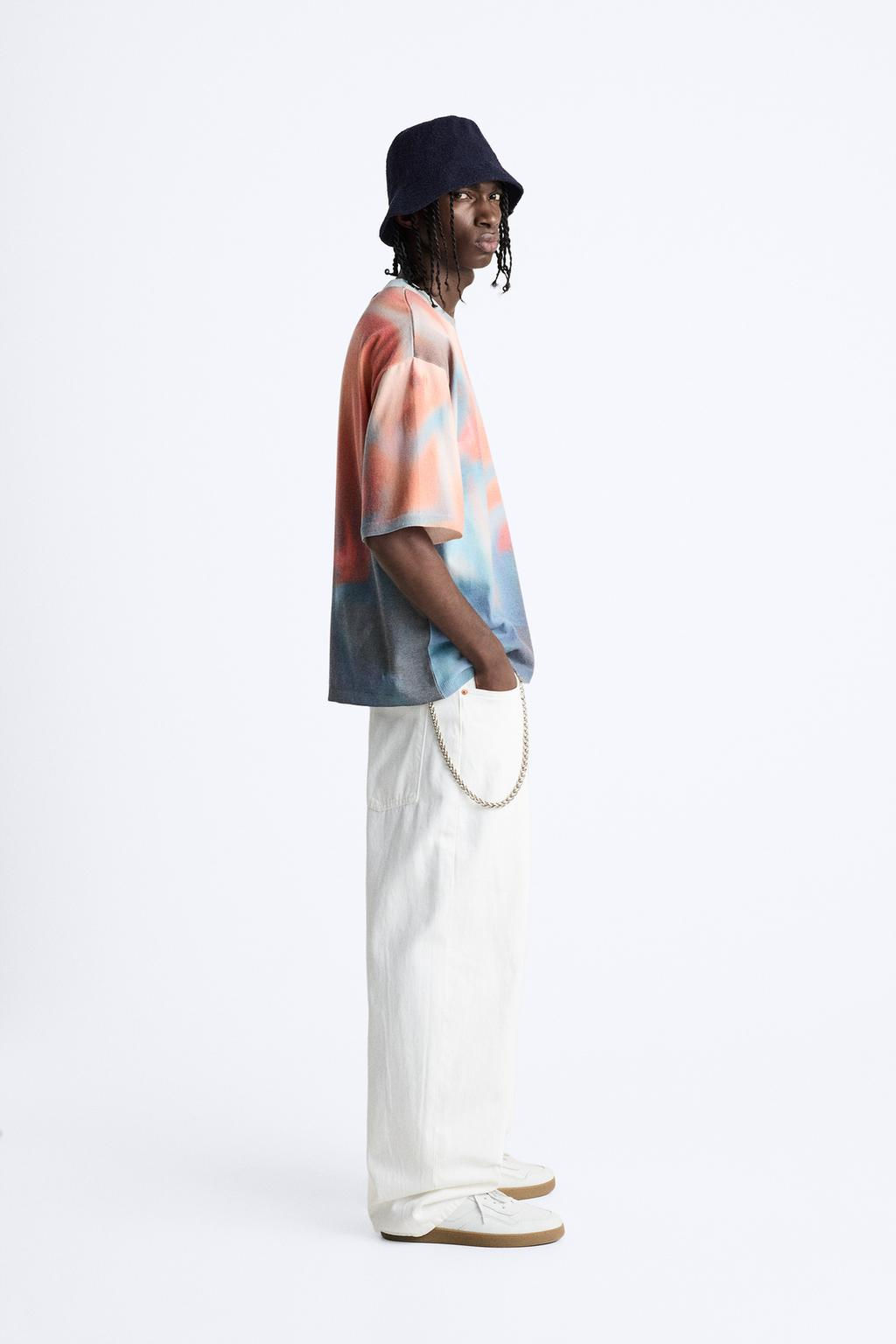 KNIT T-SHIRT WITH ABSTRACT PRINT - Zara фото 4