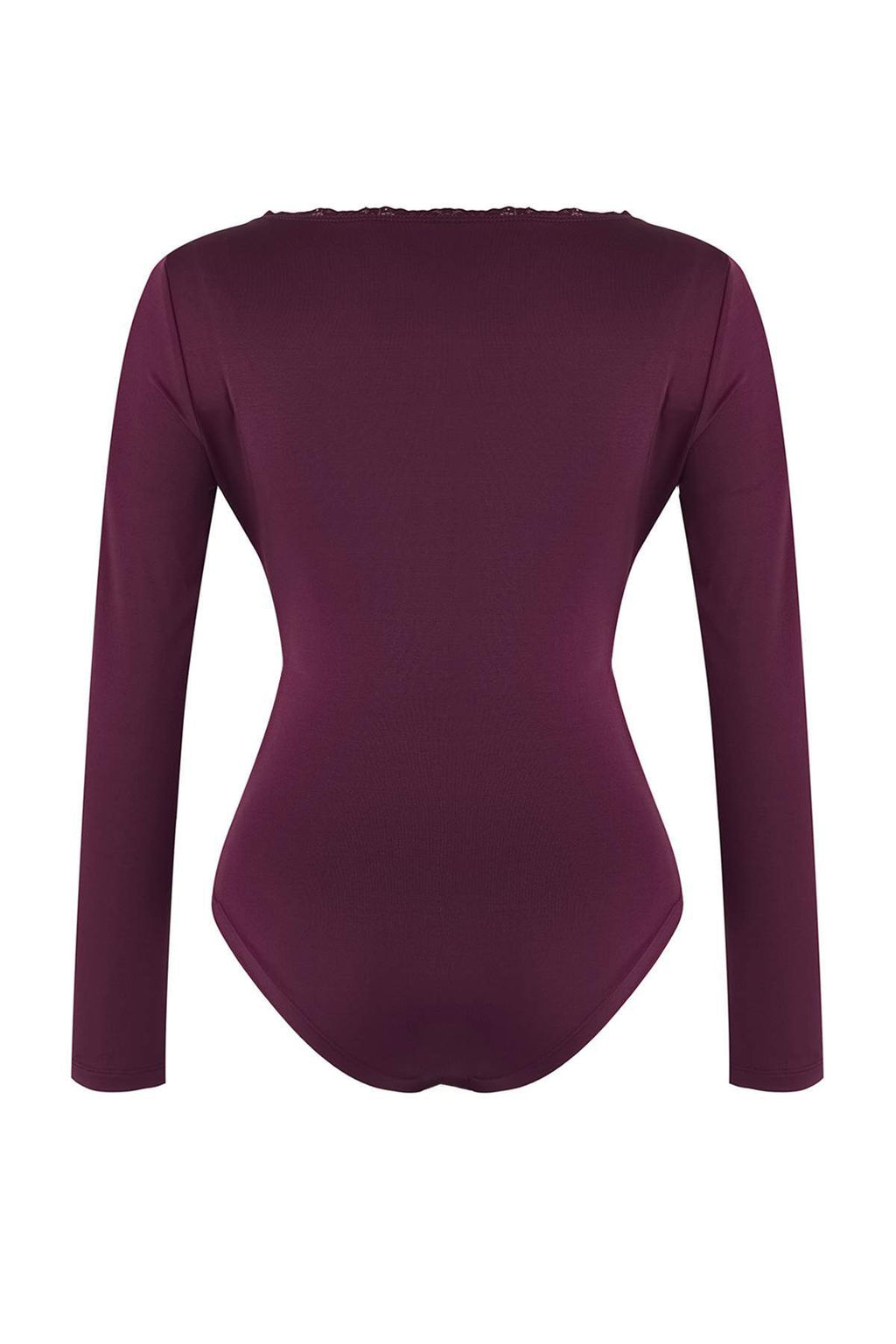 Murdum V Yaka Dantel Detayl? C?tc?tl? Esnek Orme Body TWOAW26BD00013