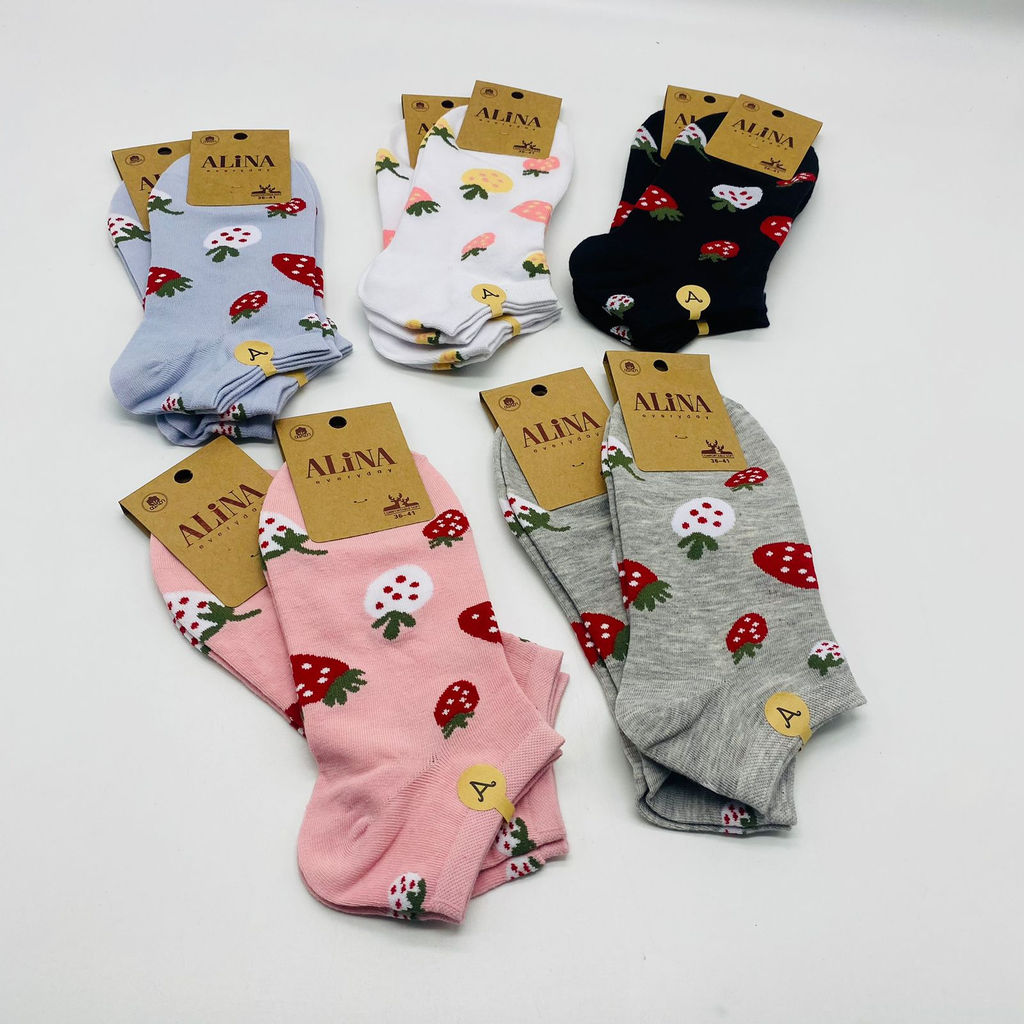 Носки короткие ALINA - Земляника 10 шт в уп (арт. CC26057) - Storyland фото 2