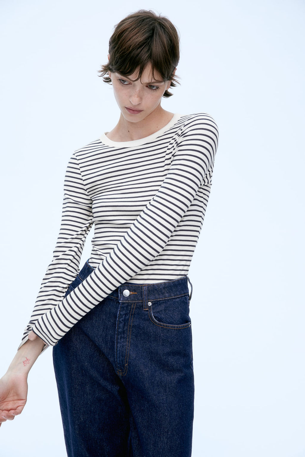Camiseta en punto de canale - H&m фото 3