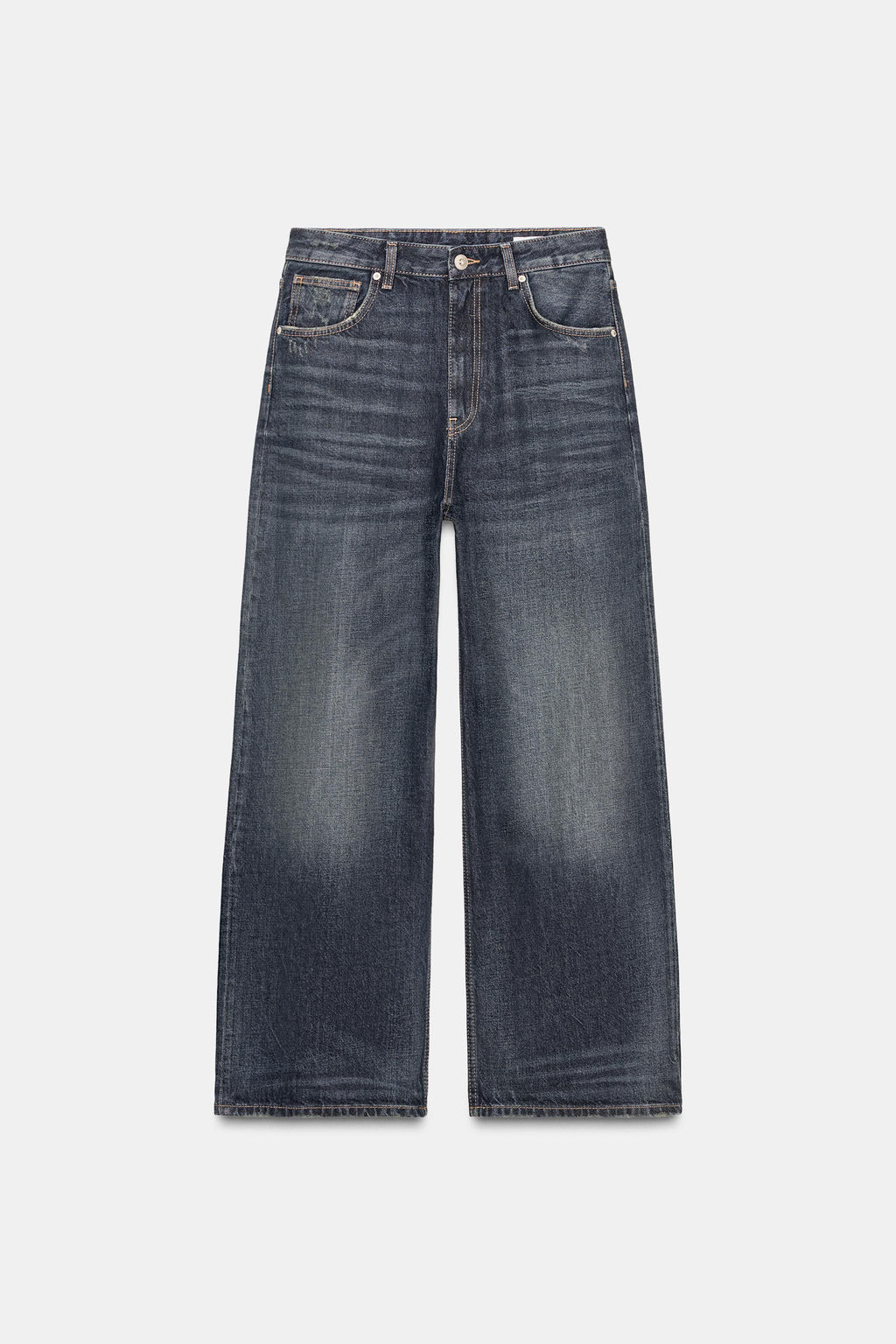TRF MID-WAIST RIPPED BAGGY JEANS - Zara фото 7