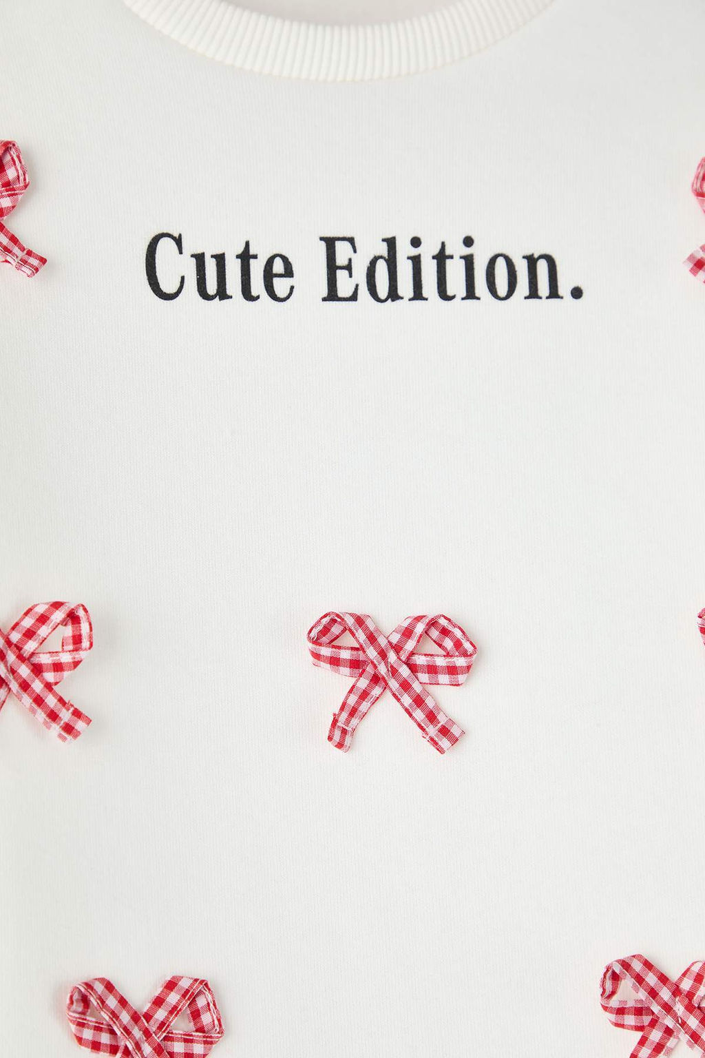 Ekru Fiyonklu Kal?n/Ici Polarl? K?z Cocuk Orme Sweatshirt TKDAW26SW00056 - Trendyolmilla фото 2