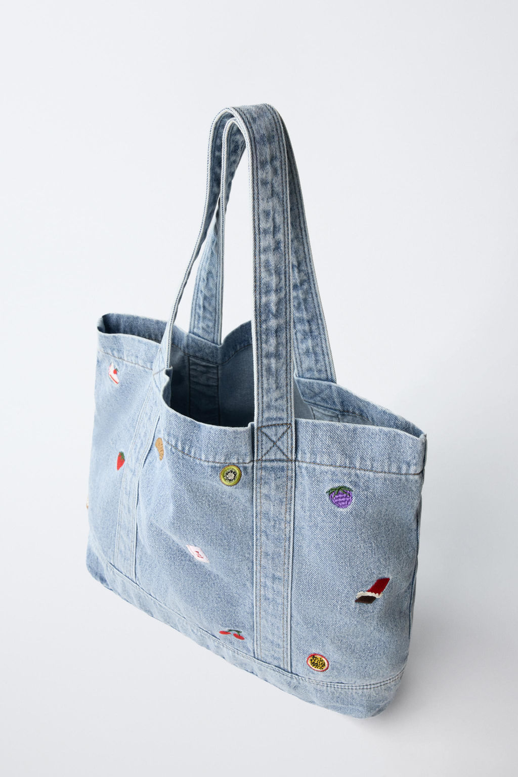 SHOPPER DENIM BORDADOS / Azul - Zara фото 4