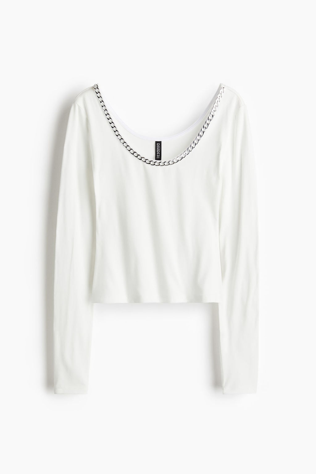 Top de manga larga con cadena decorativa - H&m фото 5