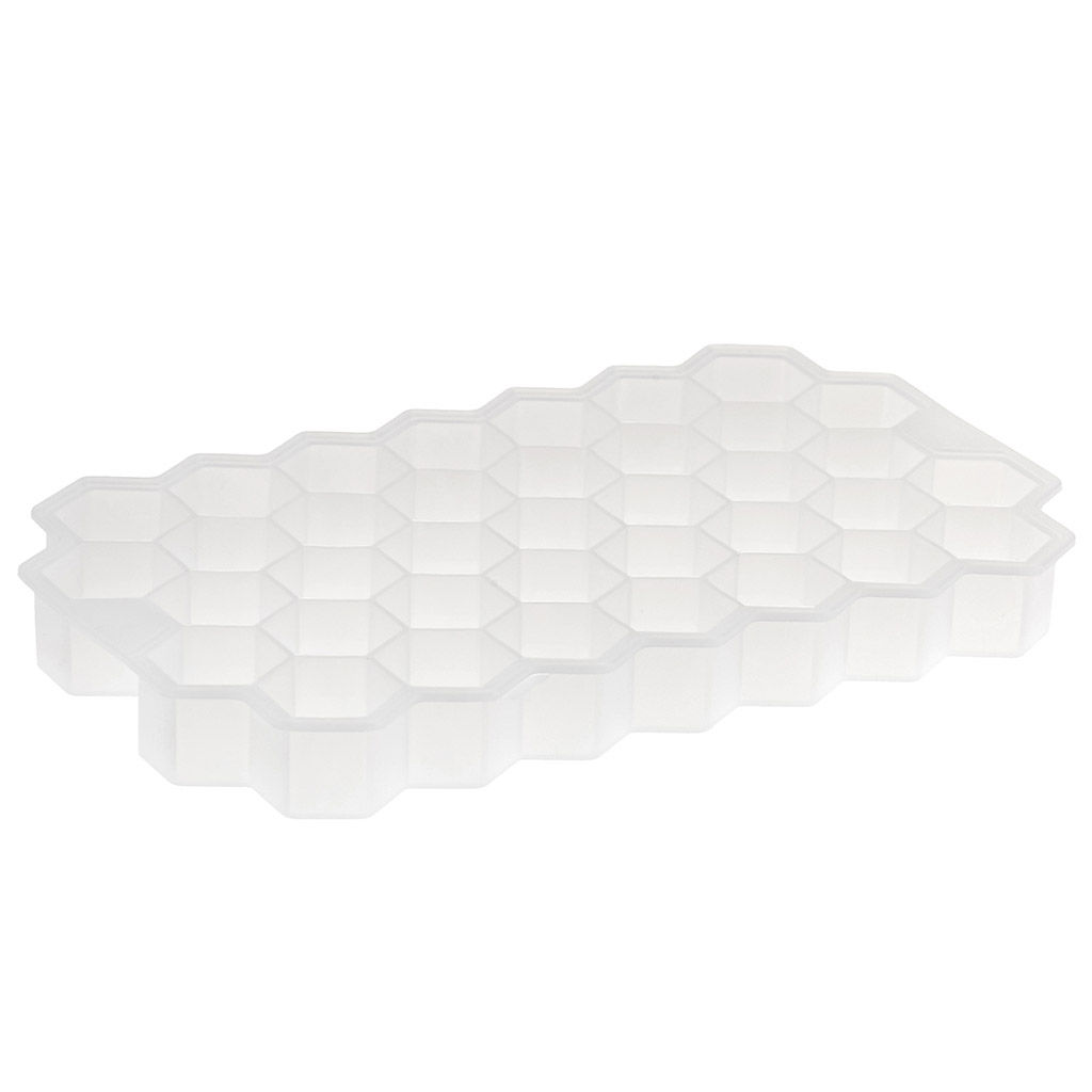 Форма силиконовая для льда (мармелада) Соты - 37 штук 20х11,7см h2,2см, с силиконовой крышкой, цвет - белый, в п/эт пакете (Китай) - Домашняя Мода фото 3