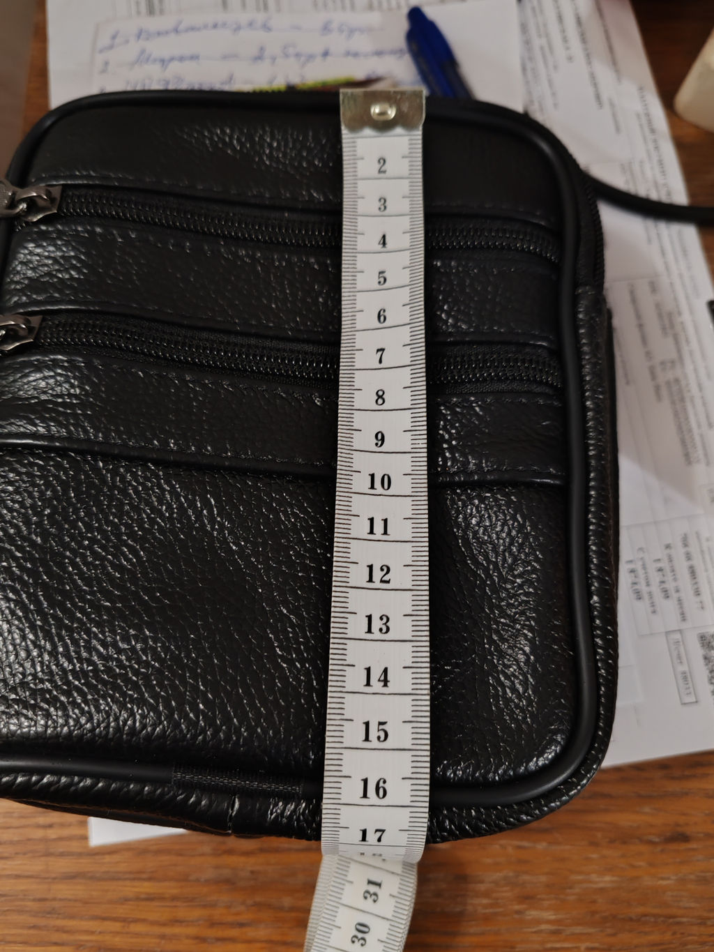 Сумка мужская из натуральной кожи, цвет черный