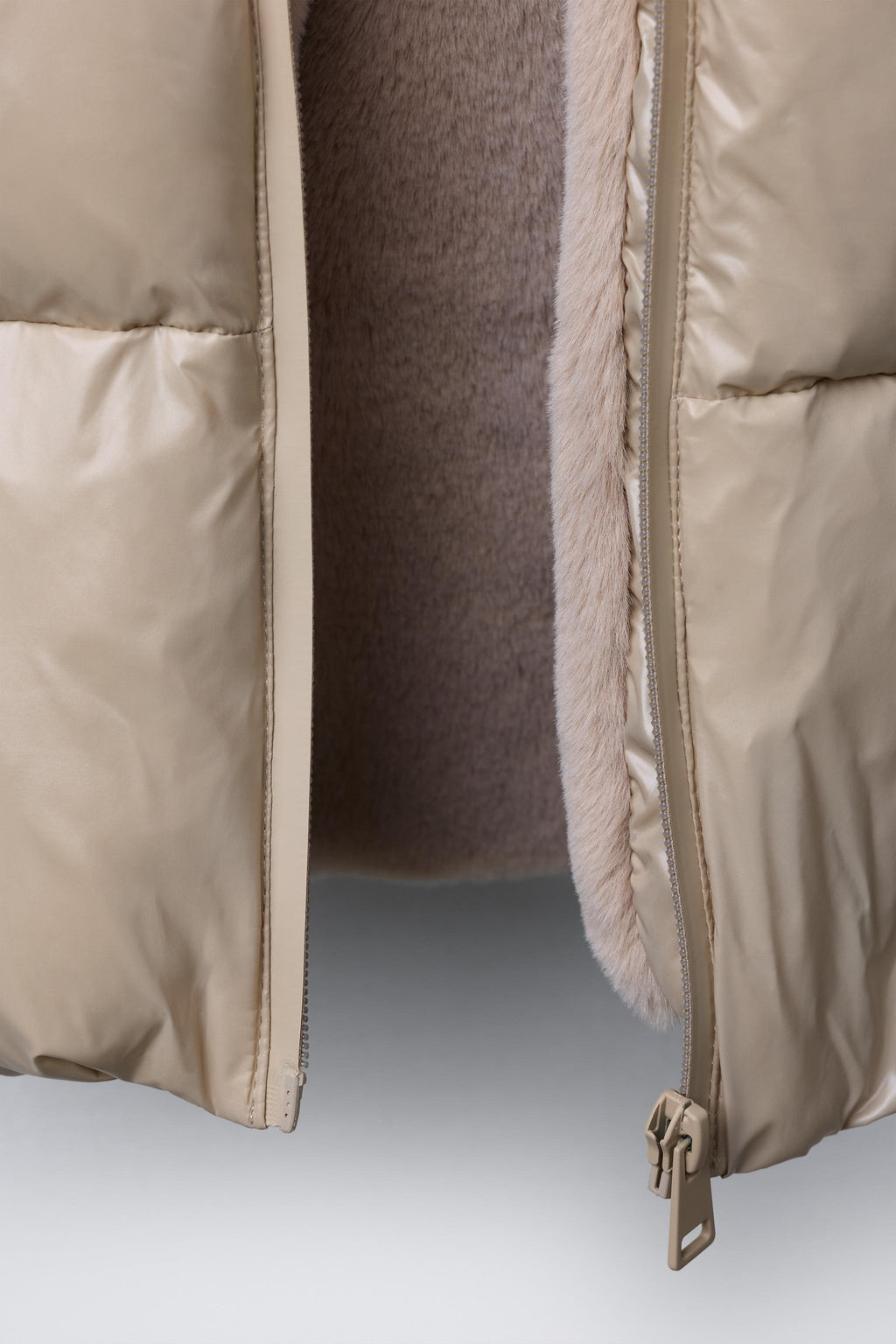 SHINY PUFFER JACKET WITH FAUX FUR LINING - Zara фото 8