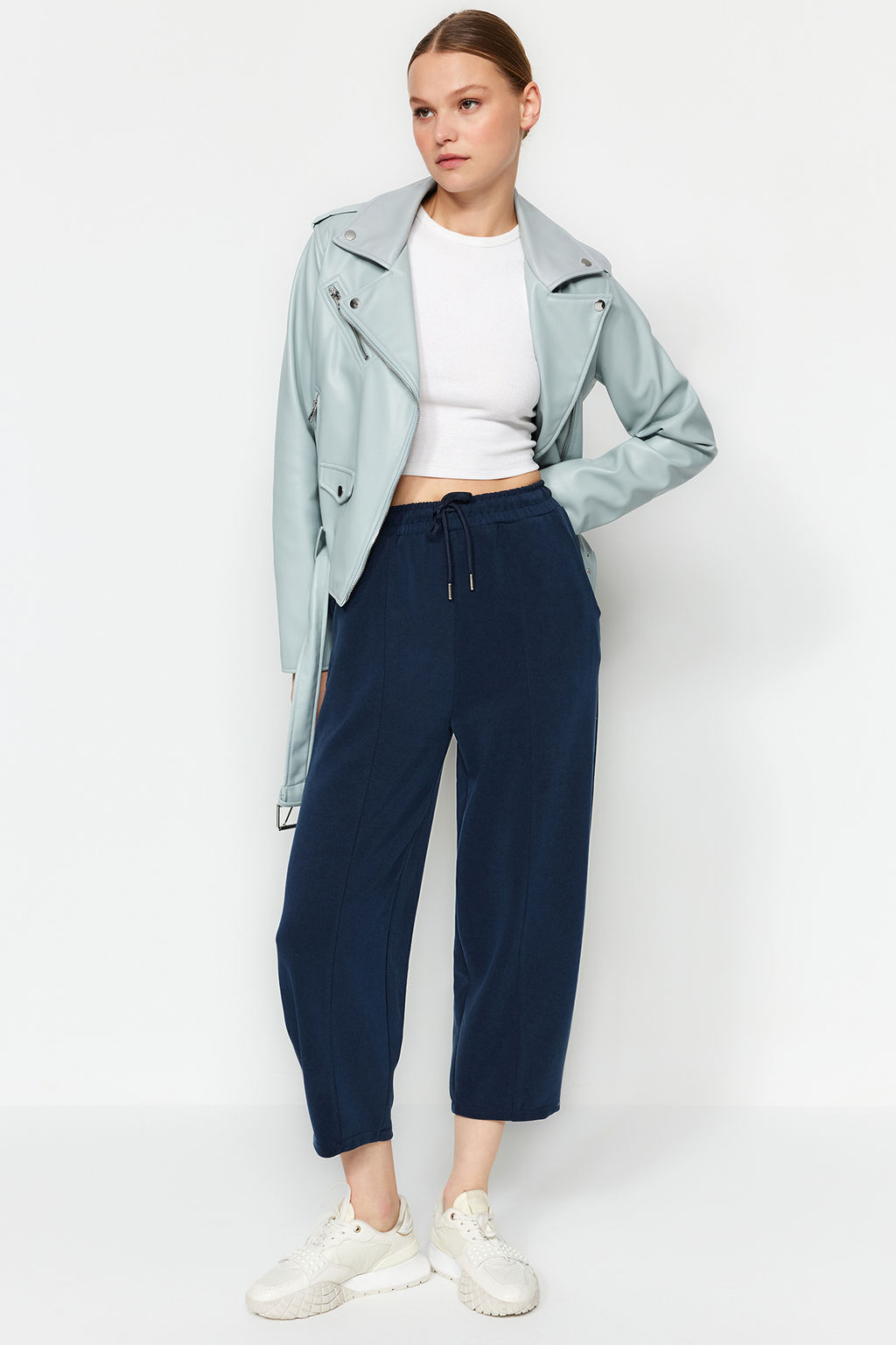 TRENDYOLMILLA Lacivert Modal Yumusak Kumasl? Yuksek Bel Esnek Orme Pantolon TWOAW24PL00361 фото 3