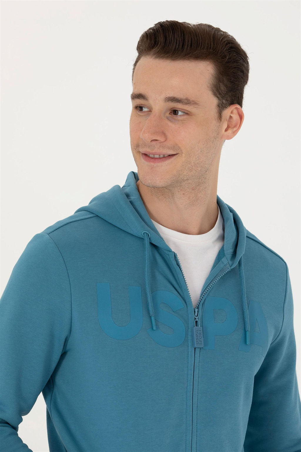 U. S. Polo Assn Мужской вязаный кардиган с капюшоном Petrol - U.s. polo assn фото 2