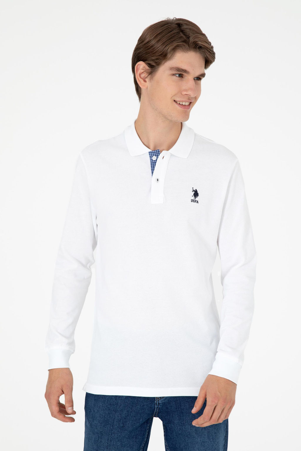Мужской белый базовый свитшот - U.s. polo assn фото 3