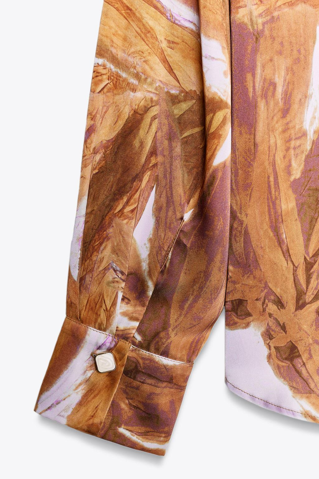 PRINTED SATIN SHIRT - Zara фото 9