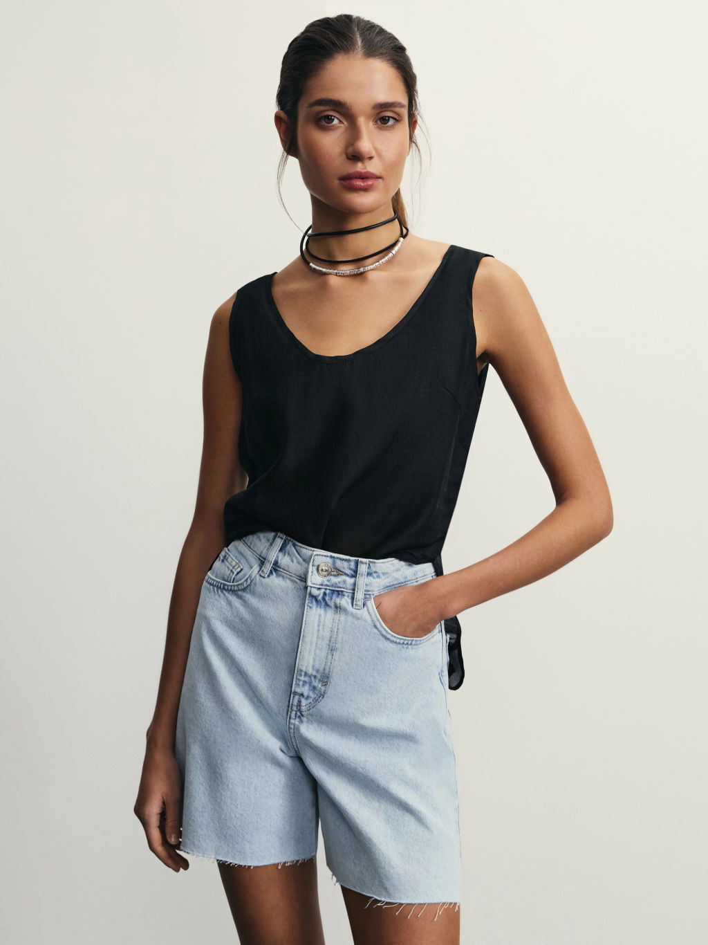 Джинсовые шорты А-силуэта / Zarina