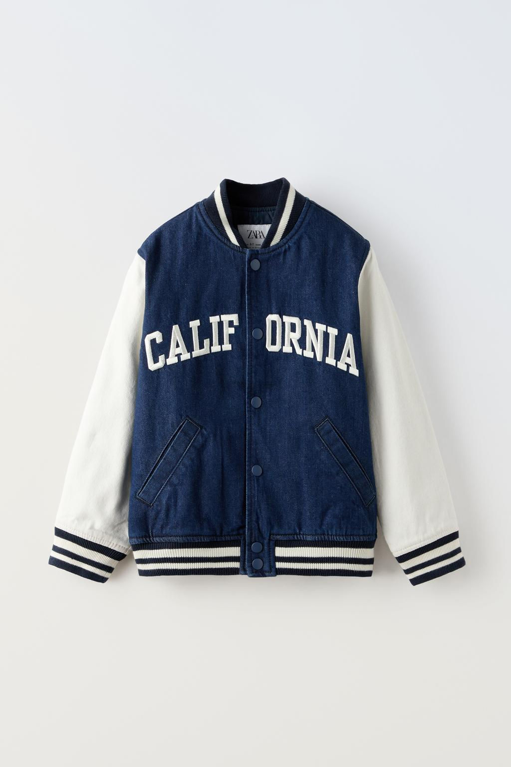 EMBROIDERED DENIM BOMBER JACKET