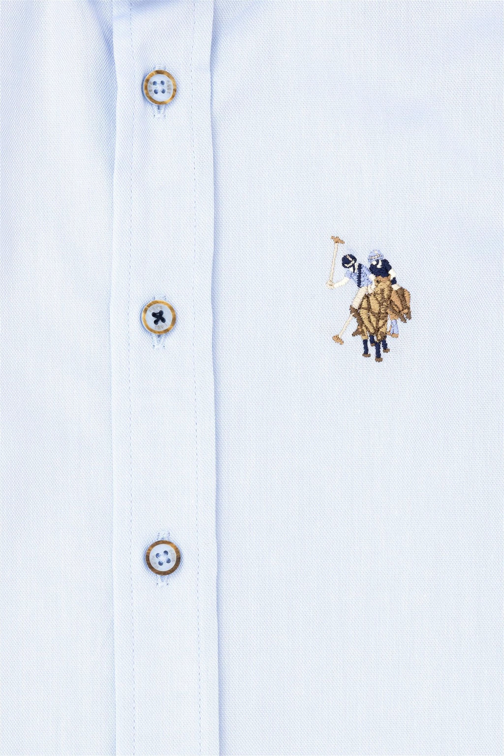 Голубая базовая рубашка с длинным рукавом для мальчика Неожиданная скидка в корзине - U.s. polo assn фото 3