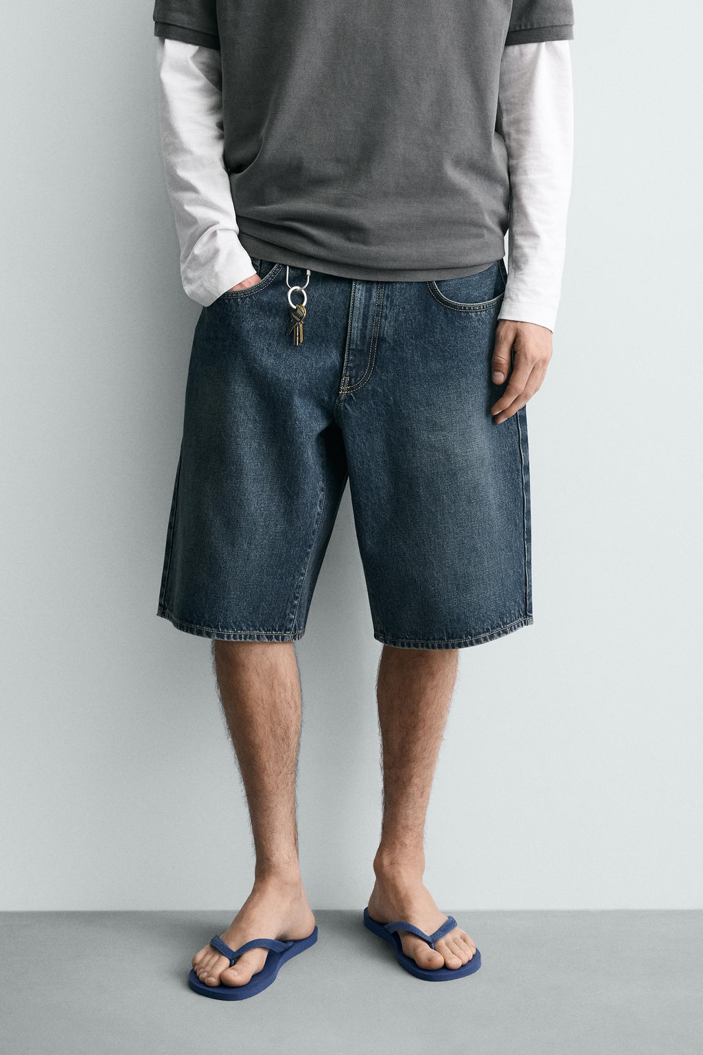 BERMUDA DENIM BAGGY FIT / Azul - Zara фото 2