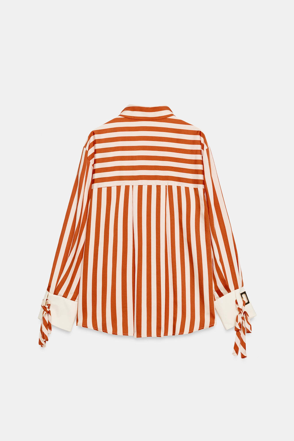 CAMISA RAYAS LAZOS / blanco-naranja