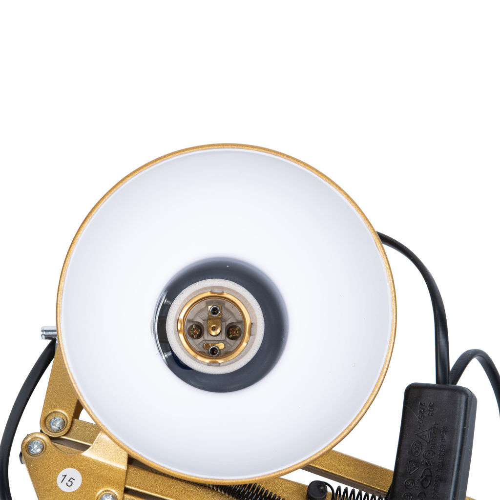 TLI-221 GOLD E27 Светильник настольный. Цоколь Е27. 60W. Механический выключатель. Золотой. ТМ Uniel