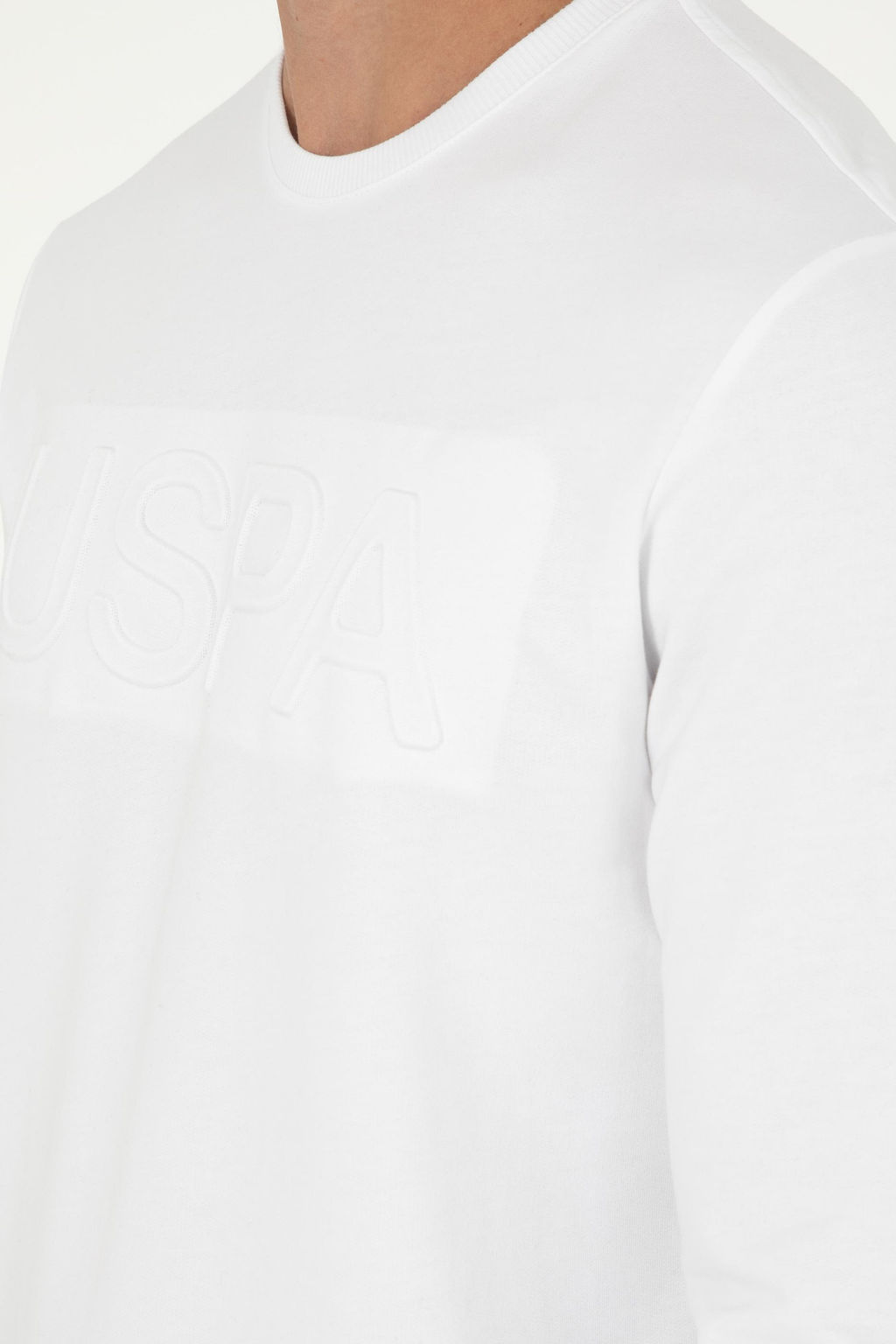 Мужской белый базовый свитшот - U.s. polo assn фото 7