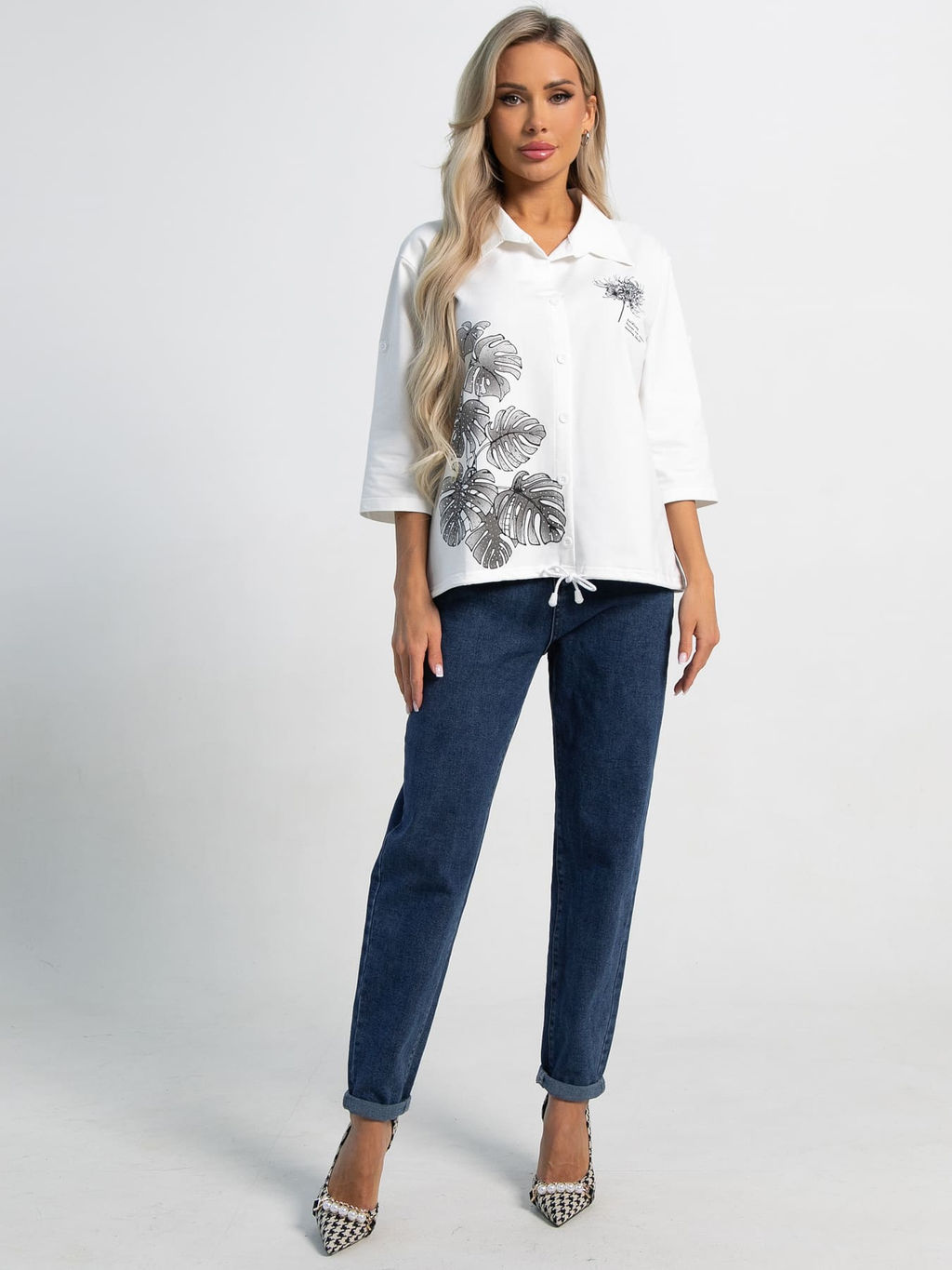 Блуза Экзотика (белая) Б15424-18М