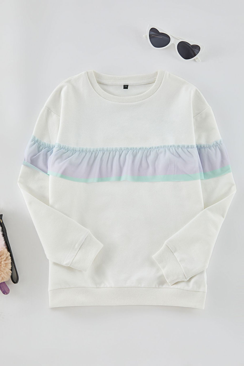 Ekru K?z Cocuk Duz Orme Sweatshirt TKDAW25SW00021 - Trendyolmilla фото 3