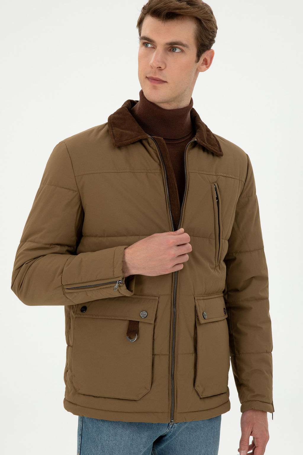 Мужское пальто цвета хаки Неожиданная скидка в корзине - U.s. polo assn фото 3