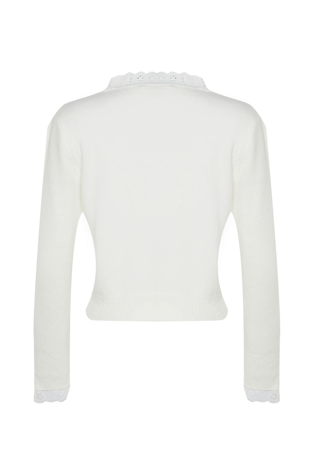 Trendyolmilla Ekru Yumusak Dokulu Dantel Detayl? Triko H?rka TWOAW24HI00131  фото 8