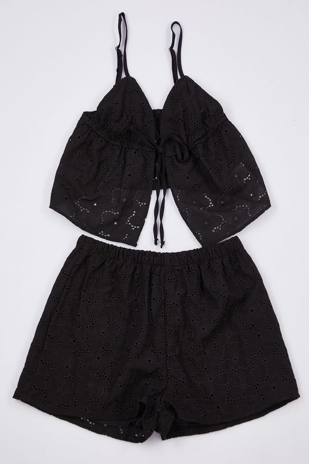 Trendyolmilla Mavi %100 Pamuklu Cicekli Astarl? Kendinden Desenli Sortlu Dokuma Pijama Tak?m? THMSS24PT00075