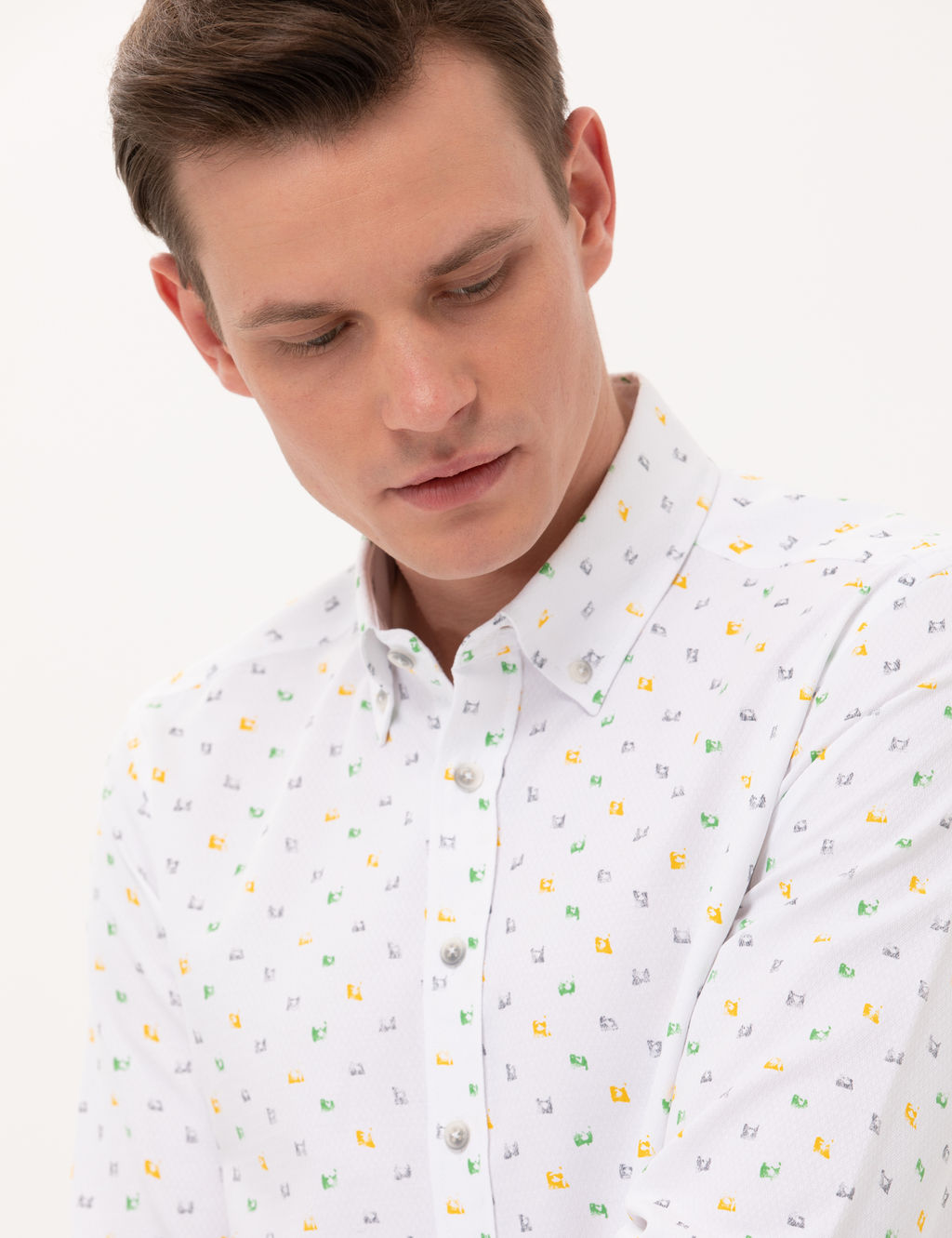 A__k Ye_il Slim Fit Uzun Kollu G_mlek