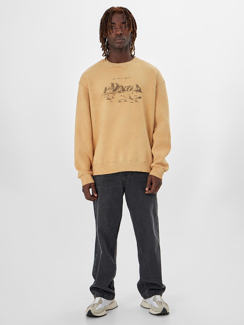 Свитшот мужской Mark Formelle Acid Wash бежевый  фото 3