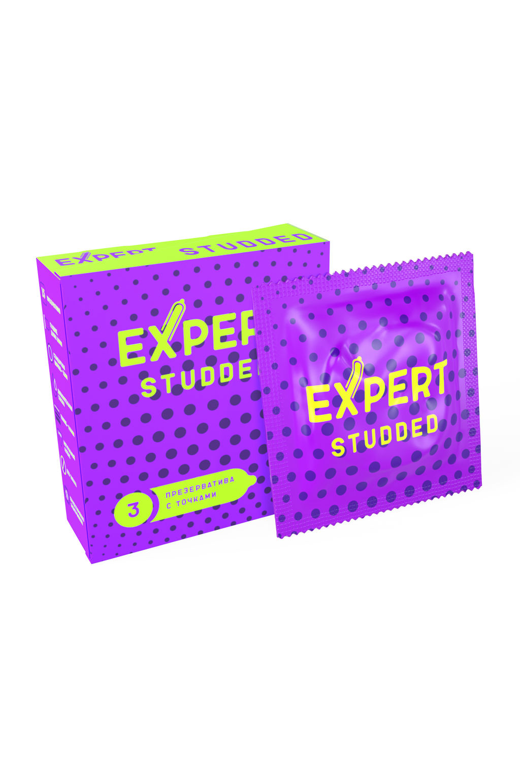 Презервативы EXPERT Studded, облегающие, точечные, 3 шт.
