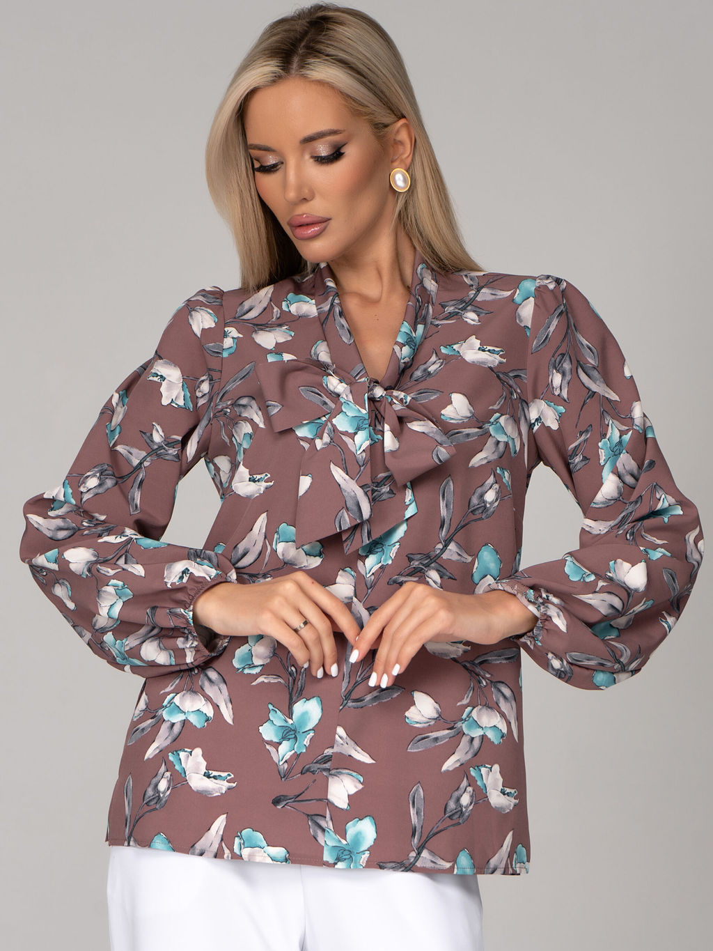 Блузка Бант (ежевика) - Эльза фото 16