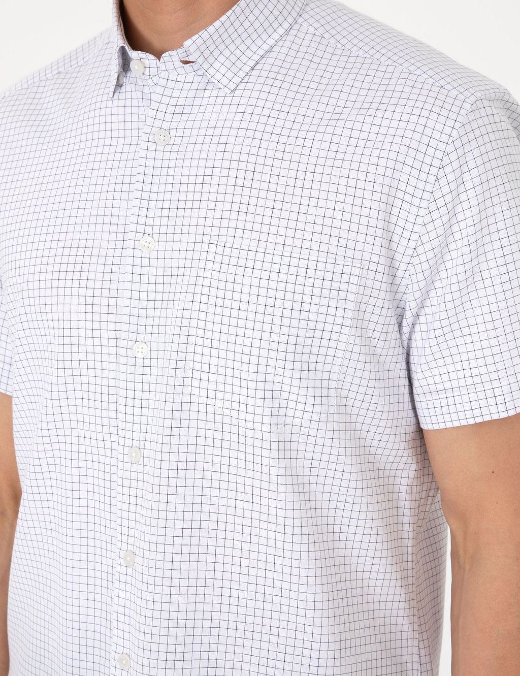 Lacivert Kareli Regular Fit K_sa Kollu G_mlek - Pierre cardin фото 7