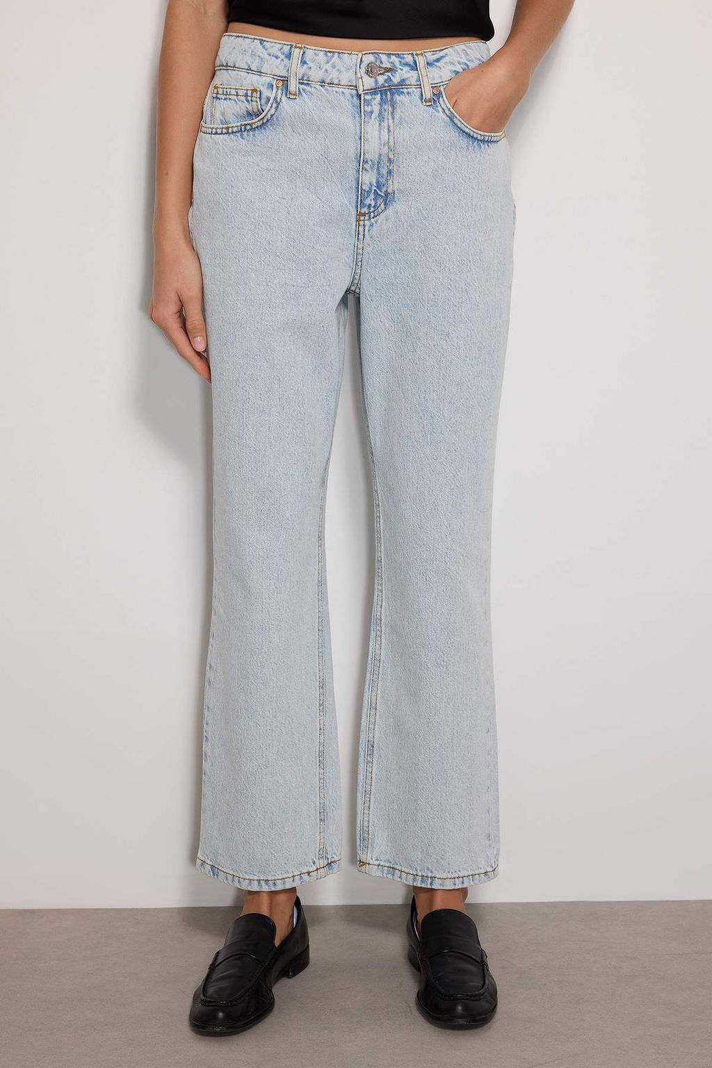 TRENDYOLMILLA Mavi Yuksek Bel Straight Jeans TWOSS23JE00089  фото 21