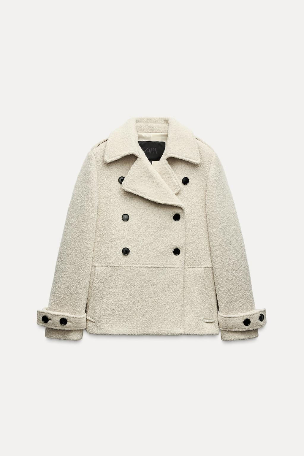 ZW COLLECTION BOUCLE WOOL COAT - Zara фото 6