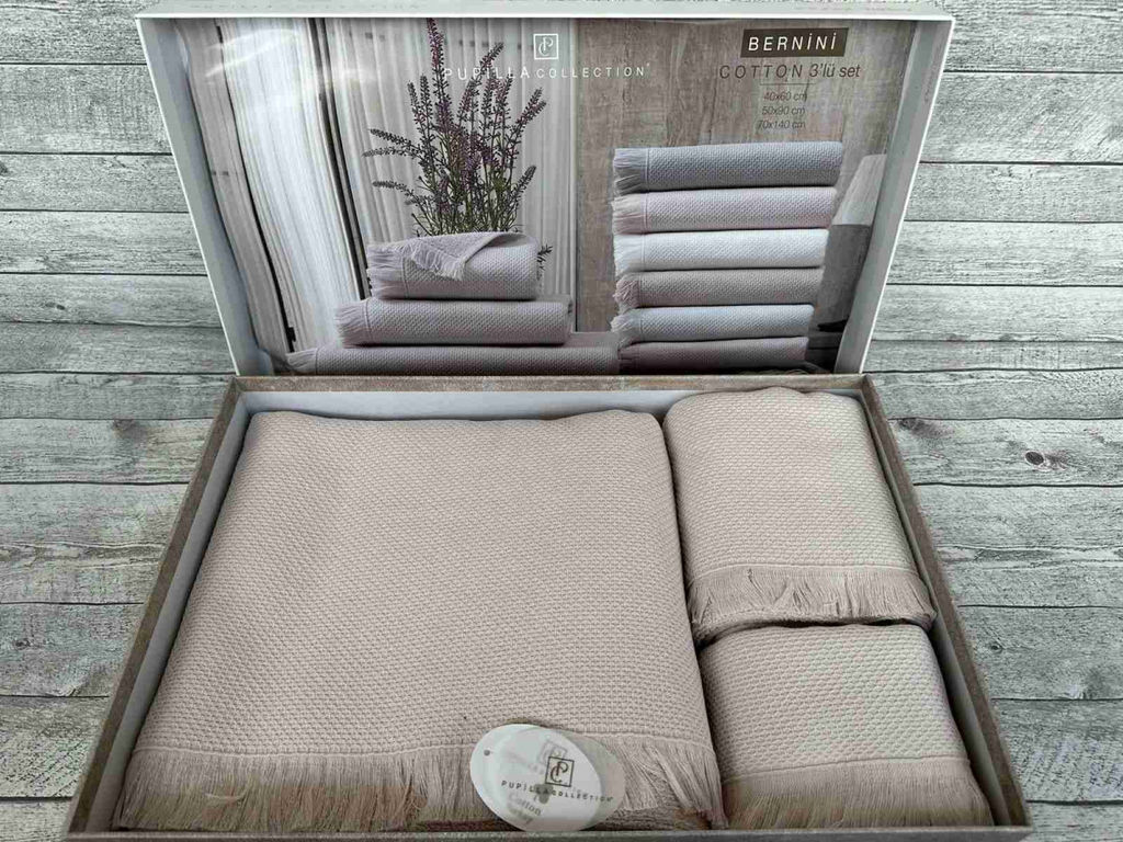 Набор полотенец Pupilla BERNINI хлопок (3 шт) (40*60,50*90,70*140) пудра