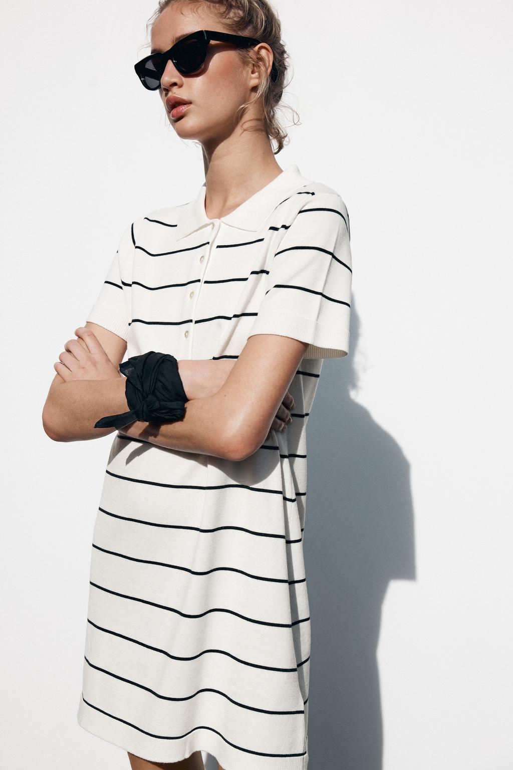 SHORT KNIT STRIPED DRESS - Zara фото 5
