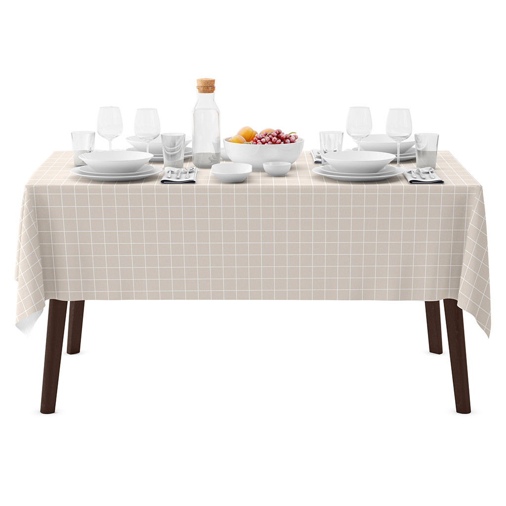 Скатерть 220х145см Сардиния клетка, длина стола до 180см, на 8-10 персон, рогожка, хлопок Премиум 186г/м2, упаковка классическая 28х41см, Домашняя мода (Россия)  фото 6