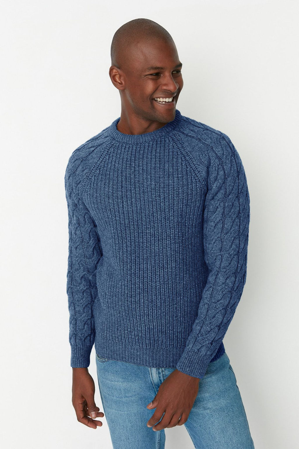 TRENDYOL MAN Ekru Casual Unisex Regular Fit Yunlu Bisiklet Yaka Sac Orgu Detayl? Triko Kazak TMNAW22KZ2059 - Trendyolmilla фото 58