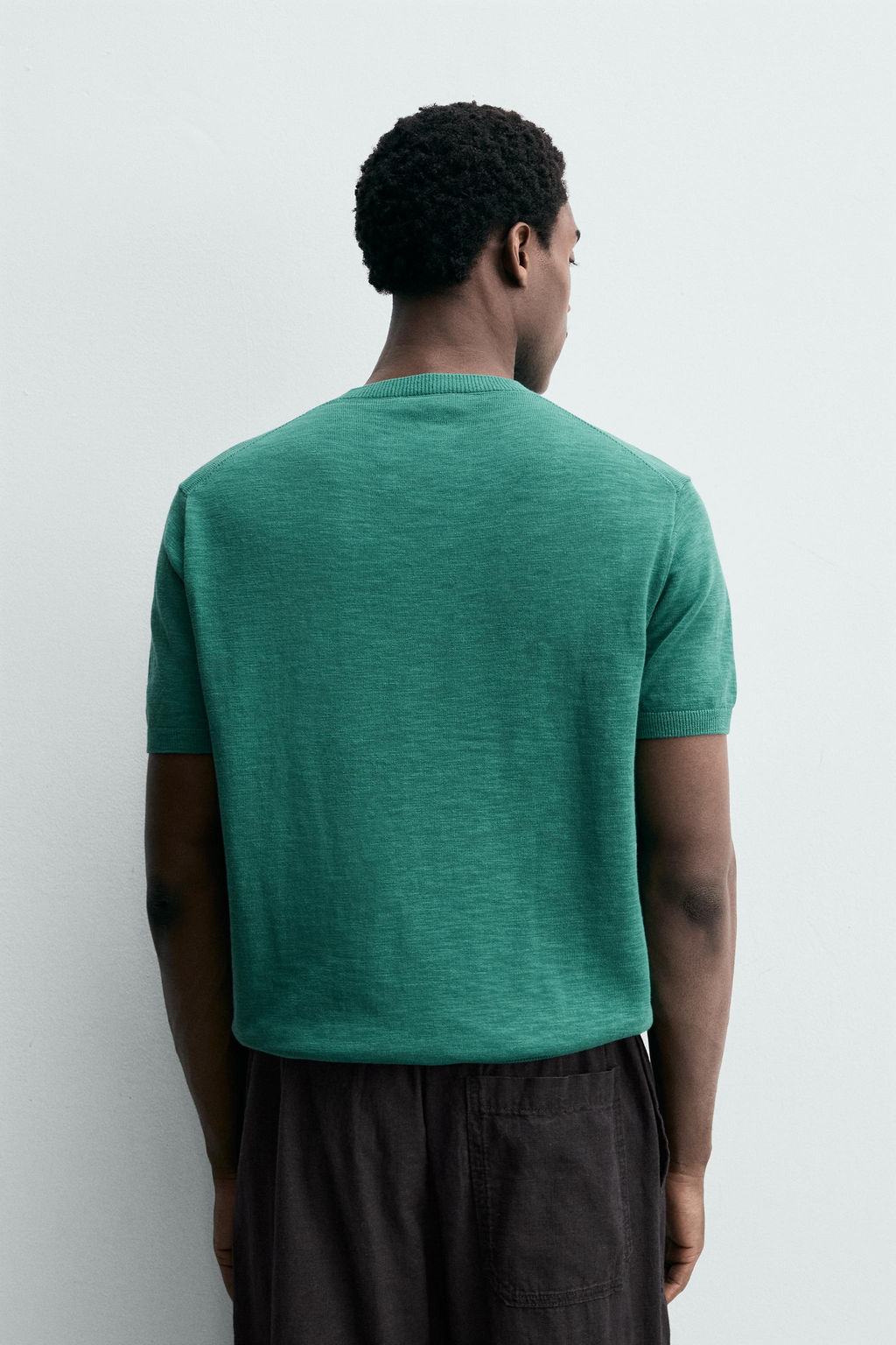 CAMISETA PUNTO REGULAR FIT / Verde
