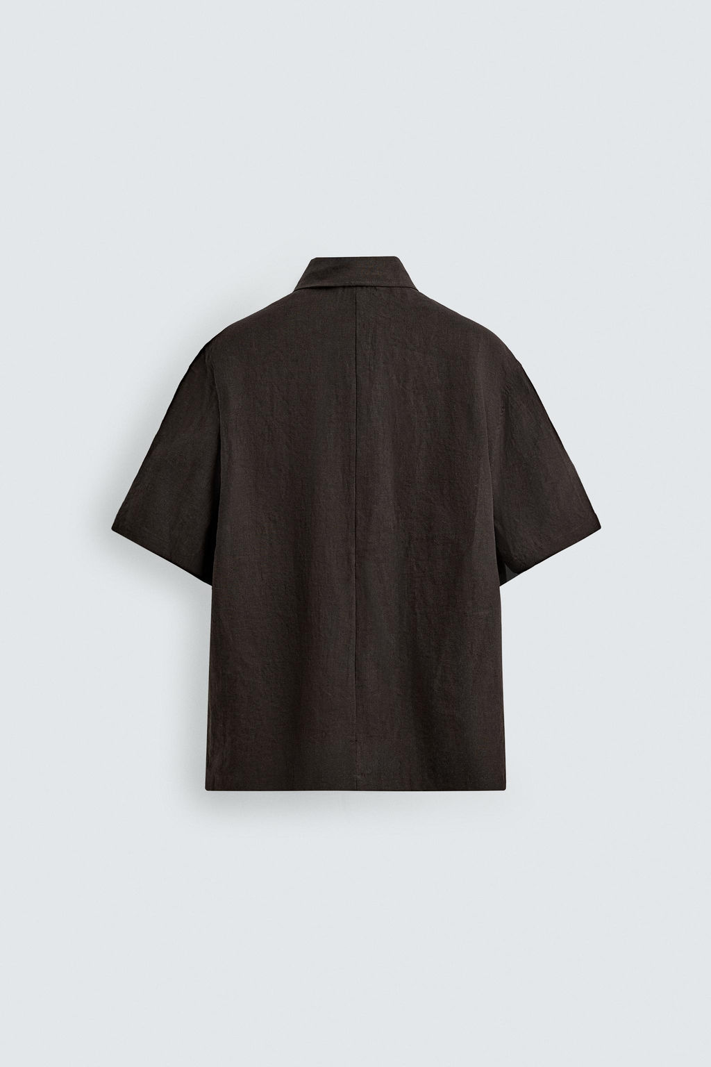 CAMISA POLO 100% LINO / Marr?n oscuro