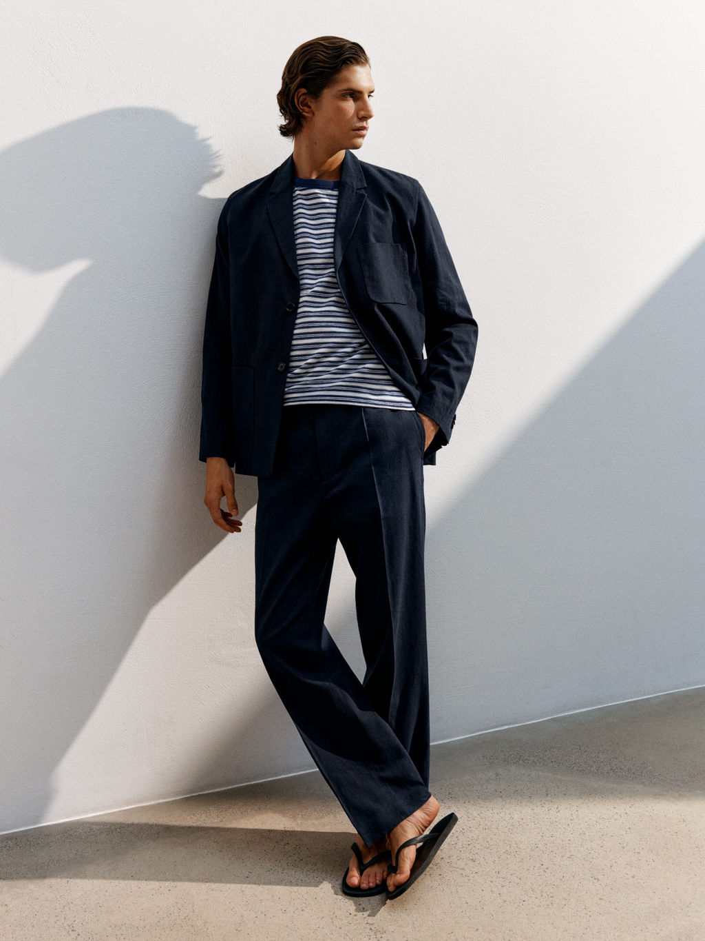 Blazer en mezcla de lino